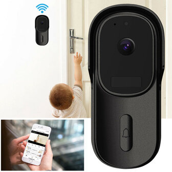 Video deurbel voor buitengebruik met Full HD camera infrarood nachtzicht en IP65 waterdicht