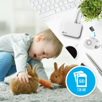 Beveiligingscamera voor binnen met 180 graden kijkhoek en tweeweg audio van Ezviz