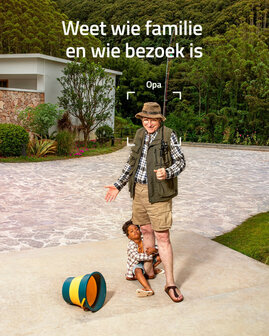 Deurbel voor beveiliging met dual camera en Homebase 2 met 2K HDR en bewegingsdetectie