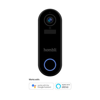 Slimme deurbel voor buiten met wifi en antidiefstal alarm zwarte plastic behuizing