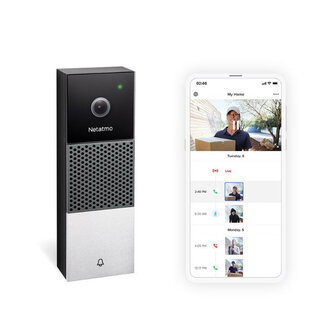 Videodeurbel voor bewaking voordeur met 2 megapixel camera en bewegingsdetectie