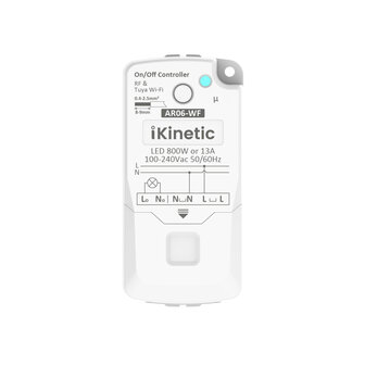 Slimme RF ontvanger voor draadloze bediening van verlichting en apparaten met AC 230V aan uit functie