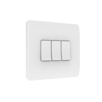 Draadloze wandschakelaar voor RF 433 MHz systeem met batterijvoeding en 3 knoppen