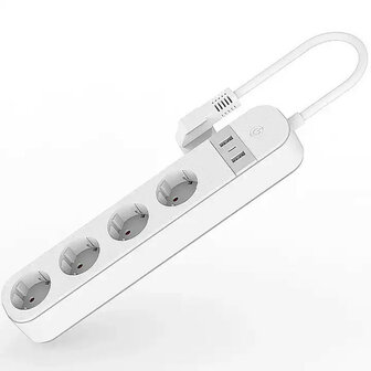 WiFi stekkerdoos voor thuis en kantoor met 4 EU stopcontacten en 2 USB A plus 1 USB C poort
