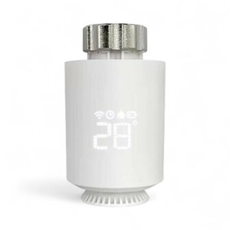 Slimme radiatorknop voor verticale radiatorkranen met Zigbee 3.0 en app bediening