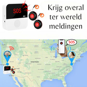 SOS-Alarm-Set inklusive wei&szlig;er Uhr f&uuml;r Senioren (inkl. externem Display)