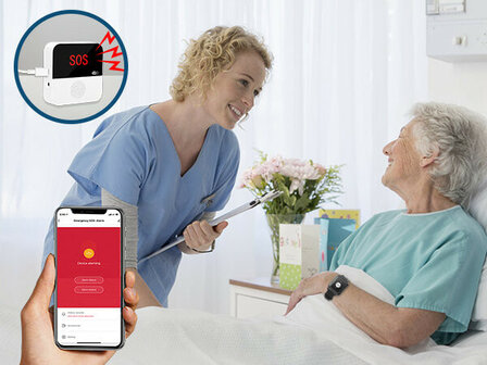 SOS Alarm Set including Black Watch for the Elderly (Including External Display)