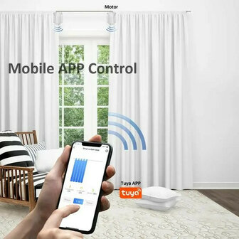 Slimme gordijnmotor voor U Rail en I Rail met zonnesensor en app bediening tot 10 kg