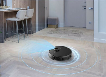 Robotstofzuiger voor vloeren met 3 in 1 functie stofzuigen vegen en dweilen