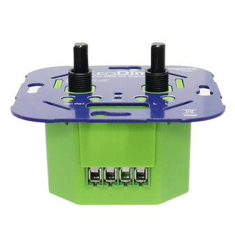 Smart rotary dimmer voor Zigbee systemen met dubbele kanaalbediening en inbouw montage kunststof blauw geschikt voor led en halogeen lampen