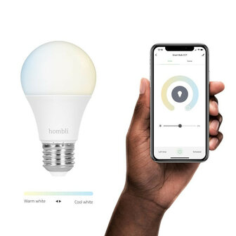 Slimme lamp voor binnenverlichting met Wi Fi en grote fitting E27 in instelbare tunable wit tinten