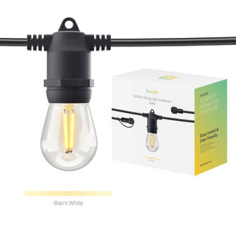 Smart outdoor lightstring uitbreiding voor buitenverlichting met 10 dimbare warm witte lampen
