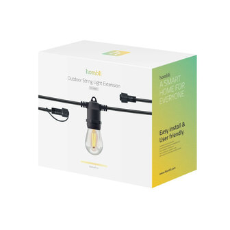 Smart outdoor lightstring uitbreiding voor buitenverlichting met 10 dimbare warm witte lampen