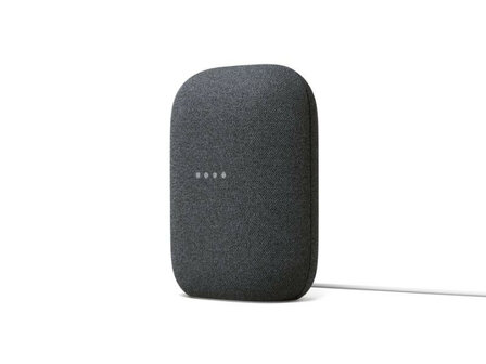 Slimme speaker voor gebruik met Google Home stereo koppeling en microfoon uitschakelaar charcoal kunststof staand
