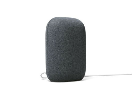 Slimme speaker voor gebruik met Google Home stereo koppeling en microfoon uitschakelaar charcoal kunststof staand