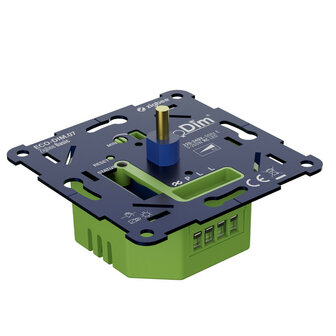 Smart Rotary Zigbee Dimmer voor inbouw met draaiknop geschikt voor led gloeilamp en halogeen maximaal 200 watt led vermogen blauw kunststof