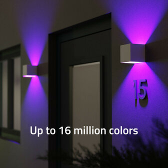 Outdoor wandverlichting voor buiten met bluetooth bediening verstelbare lichtbundel