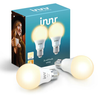 Slimme WiFi lamp voor binnenverlichting met grote E27 fitting warm wit licht en dimbaar 2 stuks