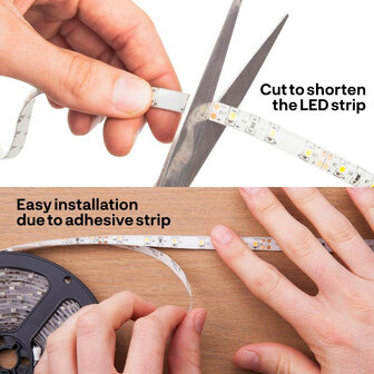 Slimme ledstrip voor binnenverlichting met Zigbee 3 0 en leddriver voeding kleur en wit licht 4 meter lang kunststof