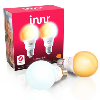 Slimme E27 lamp voor sfeerverlichting met instelbare kleurtemperatuur en Zigbee 3 0 draadloze bediening set van 2