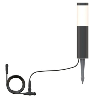 Outdoor sokkellamp uitbreiding voor Innr OPL 130 systeem met kleur sokkel laagspanning en vaste spot geschikt voor buitenverlichting Zigbee 3 0 Philips Hue zwart