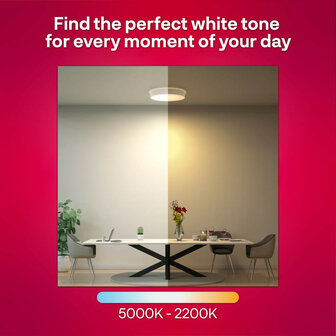 Plafondlamp voor slimme verlichting met Zigbee 3 0 dimfunctie tot 025 procent metalen behuizing ronde vorm wit E27 fitting