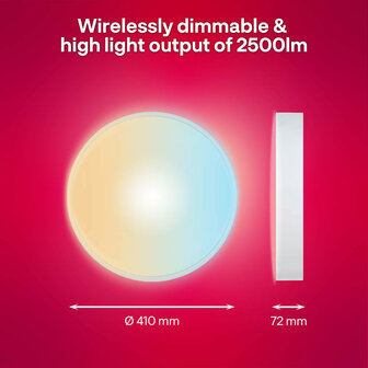 Plafondlamp voor slimme verlichting met Zigbee 3 0 dimfunctie tot 025 procent metalen behuizing ronde vorm wit E27 fitting