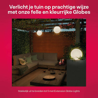 Outdoor globes voor tuin en balkon met Philips Hue systeem en kleurverlichting