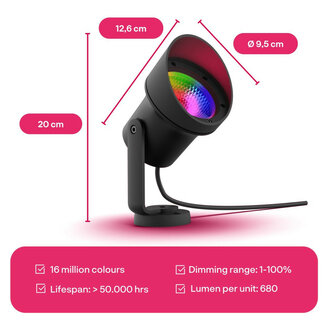Spot uitbreiding tuinverlichting met Zigbee 3 en grote fitting E27