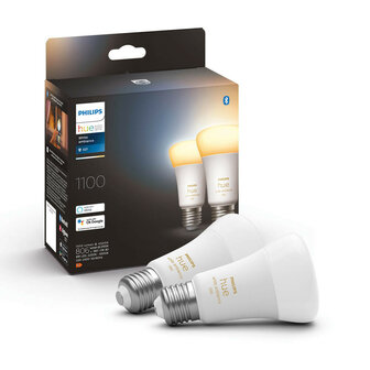 Lamp voor verlichting met E27 fitting instelbare wit tinten Philips Hue 2 stuks