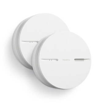 Slimme rookmelder voor woning met wifi verbinding en lange batterijduur set van 2 stuks wit kunststof