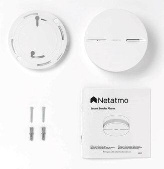 Slimme rookmelder voor woning met wifi verbinding en lange batterijduur set van 2 stuks wit kunststof