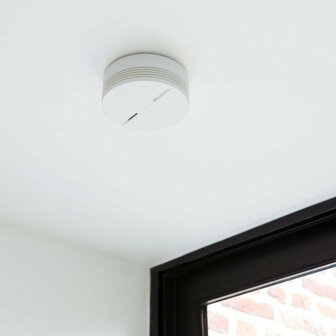 Slimme rookmelder voor woning met wifi verbinding en lange batterijduur set van 2 stuks wit kunststof