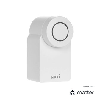 Smart slot voor bestaande cilinder met bluetooth en matter ondersteuning wit kunststof batterijbediening