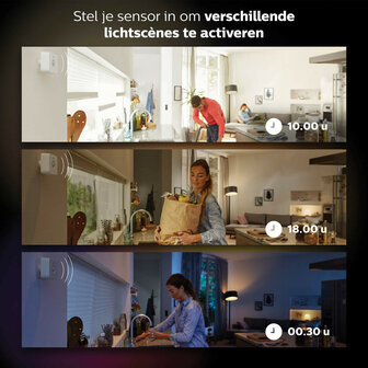 Bewegingssensor voor slimme verlichting met Zigbee 3 0 draadloze communicatie en daglichtsensor geschikt voor Philips Hue platform wit kunststof