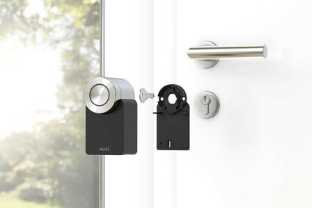 Smart slot voor bestaande cilinder met bluetooth wifi en oplaadbare batterij zwart