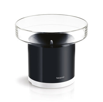 Regenmeter voor tuin met Netatmo systeem en automatische regenmeting in millimeter per uur met app integratie en draadloze communicatie