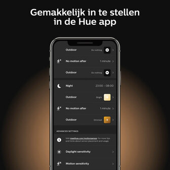 Bewegingssensor voor buitengebruik met Zigbee 3 0 communicatie en IP54 weerbestendig ontwerp voor Philips Hue systeem