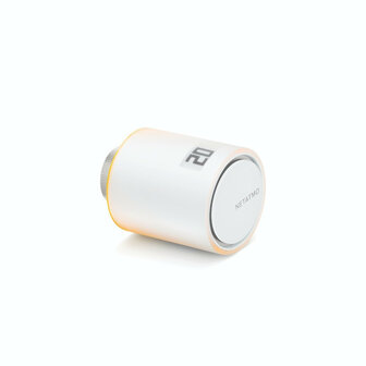 Radiatorknop voor zoneverwarming met opentherm en open raam detectie wit kunststof met AA batterijbediening en draadloze communicatie 868 Mhz