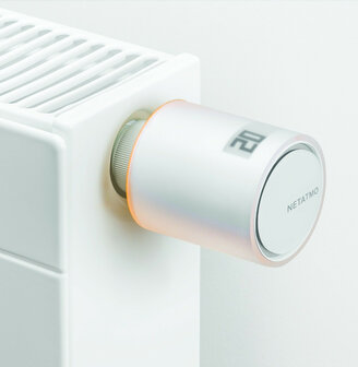 Radiatorknop voor zoneverwarming met opentherm en open raam detectie wit kunststof met AA batterijbediening en draadloze communicatie 868 Mhz