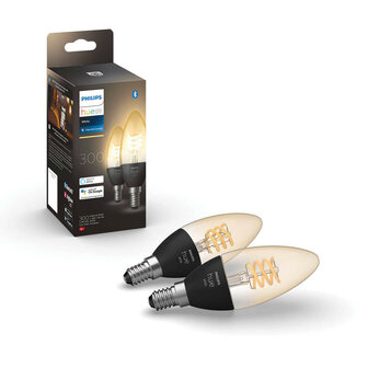 Filament lamp voor slimme verlichting met E14 fitting warm wit licht Bluetooth en Zigbee 2 stuks glas