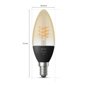 Filament lamp voor slimme verlichting met E14 fitting warm wit licht Bluetooth en Zigbee 2 stuks glas