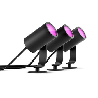 Prikspot voor buitenverlichting met Zigbee 3 0 laagspanning aluminium behuizing en kleurlicht IP65 bescherming