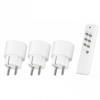 Compacte tussenstekker voor slim schakelen met KlikAanKlikUit systeem tot 2300 watt 3-pack