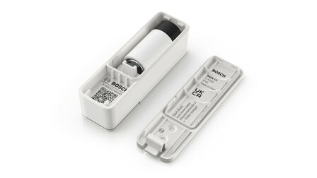 Deur raam sensor voor Bosch Smart Home systeem met trilling detectie en ge&iuml;ntegreerde knop wit kunststof Zigbee 3 0