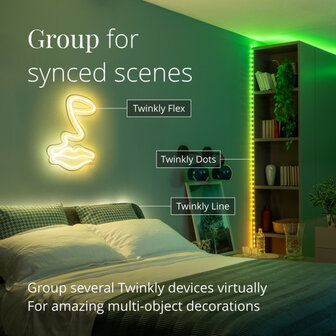 Draadloze feestverlichting Twinkly Smart Dots 400 voor binnen en buiten met RGB kleuren en bediening via smartphone app