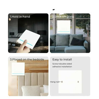 RF 433Mhz Smart Wireless Switch White (1-button) - SEPARATE BUTTON