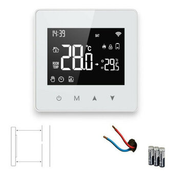 Thermostaat voor CV installatie met Zigbee connectiviteit en touchscreen bediening