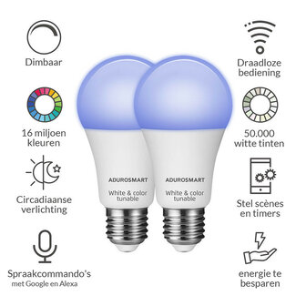 Starterset slimme verlichting binnen met Zigbee 3 0 Bridge en E27 RGB lampen