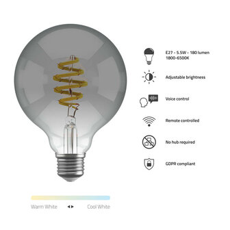 Smart lamp voor woonruimtes met wifi bediening filament technologie zonder hub